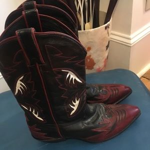 Vintage leather Code West cowboy boots